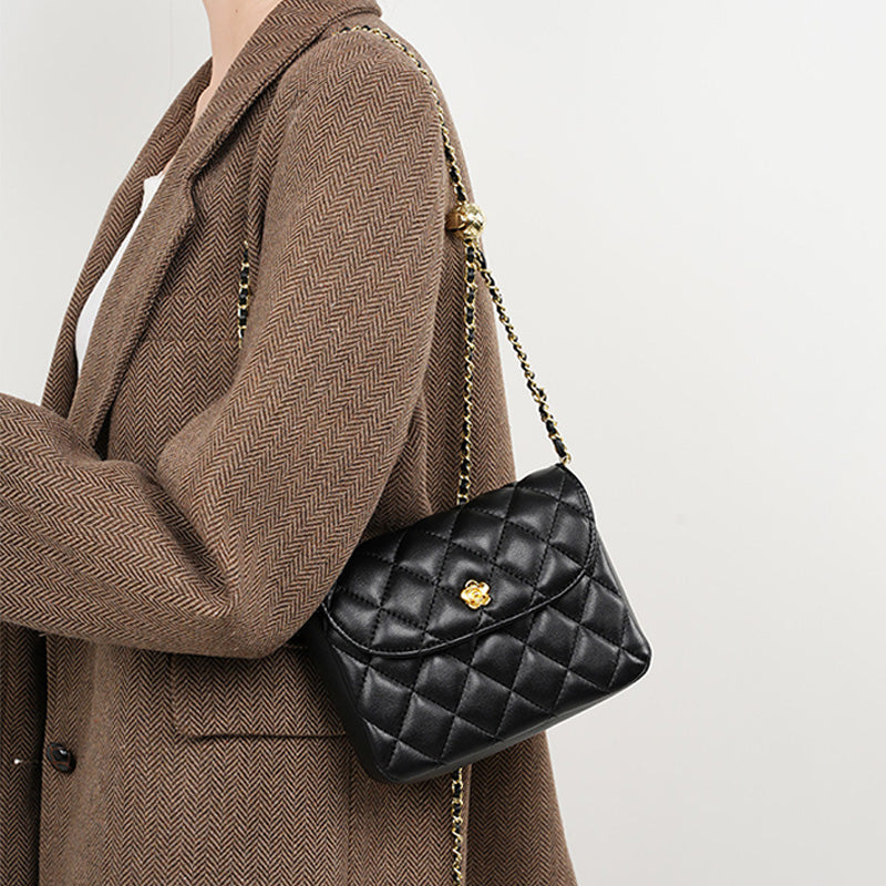 Women Stylish Casual Leather Chain Strap Shoulder Bag-RAIIFY