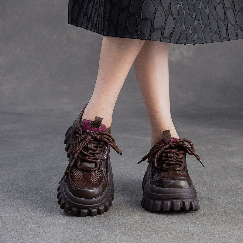 Women's Breathable Mesh Chunky Platform Casual Shoes-RAIIFY