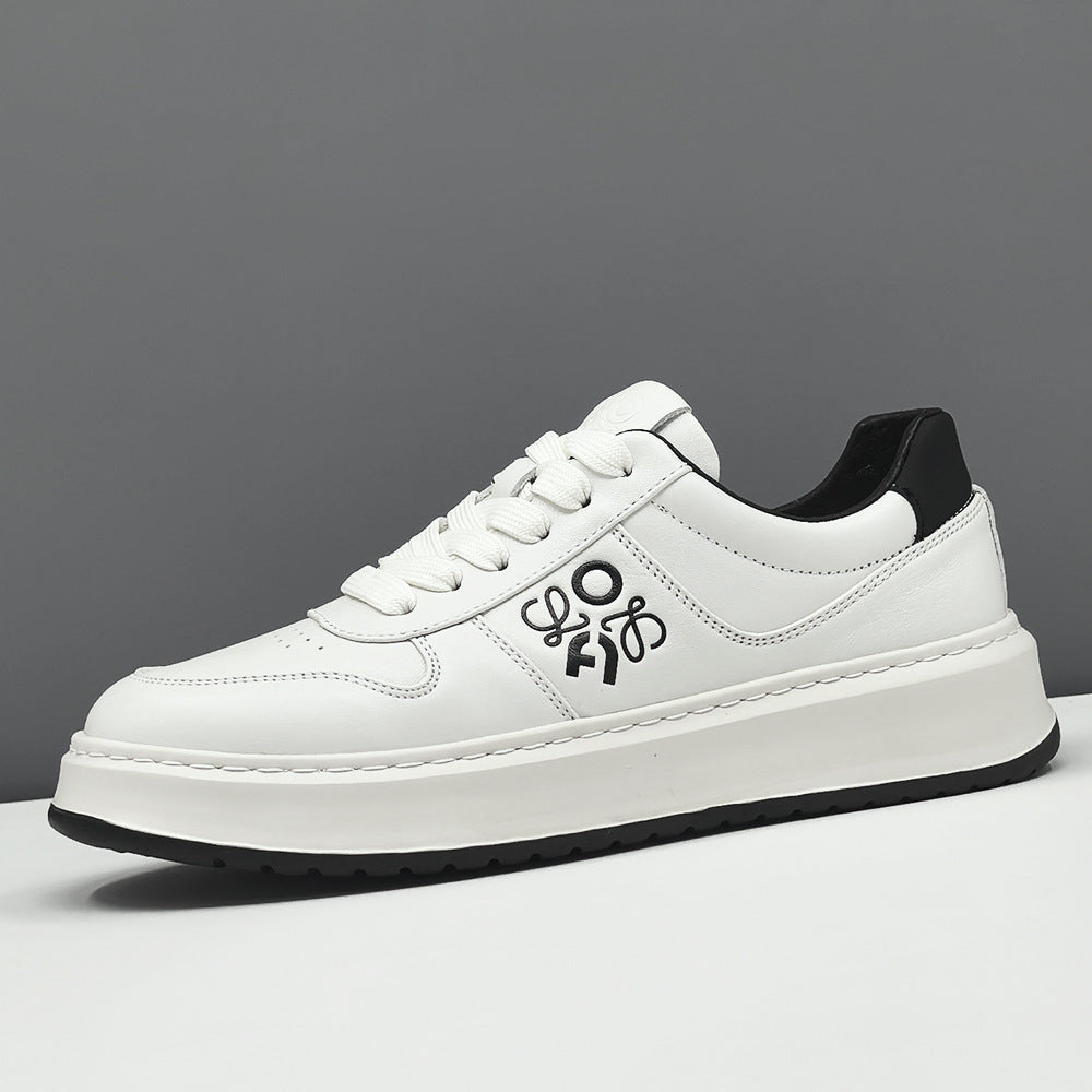 Men Fashion Quilted Leather Breathable Flat Sneakers-RAIIFY