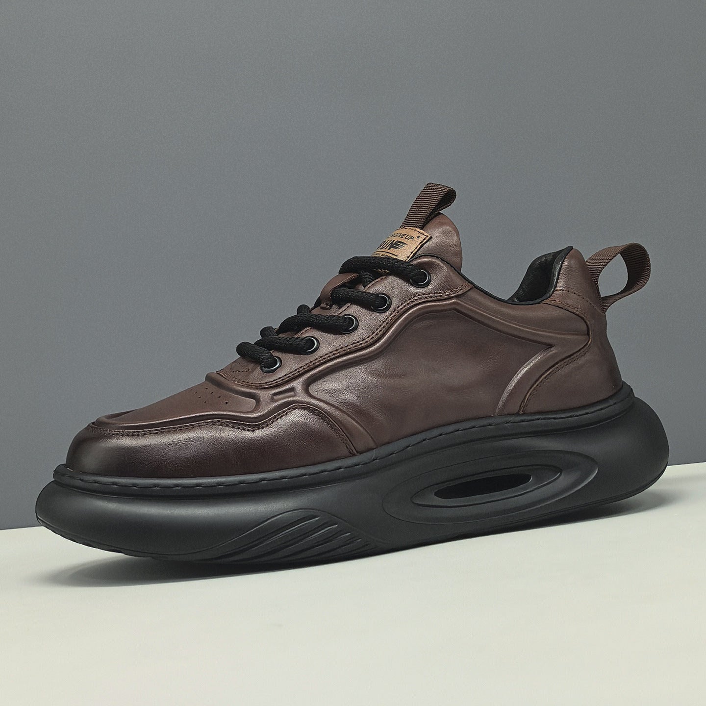 Men's Retro Plain Leather Simple Casual Shoes-RAIIFY