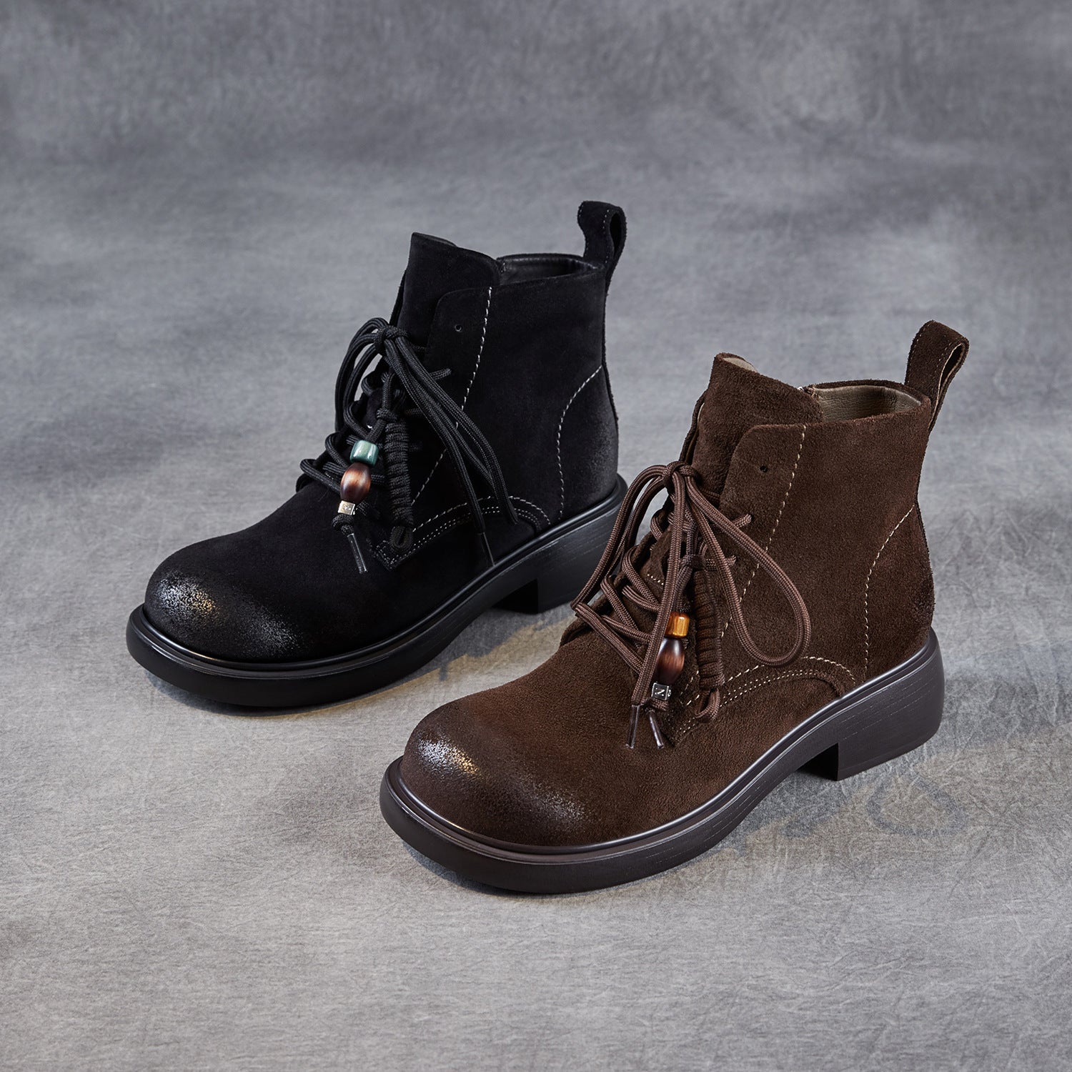 Women's Vintage Plain Suede Ankle Boot-RAIIFY