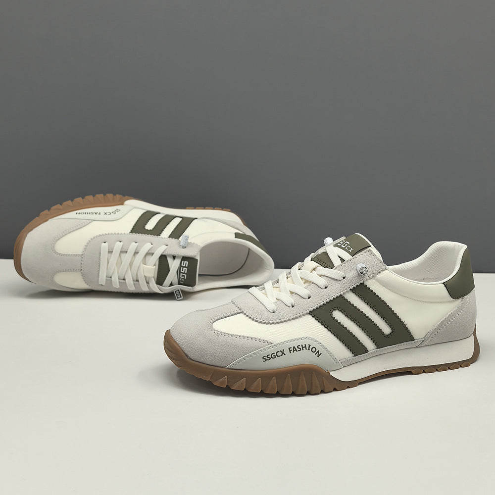 Men Fashion Leather Breathable Canvas Flat Casual Shoes-RAIIFY