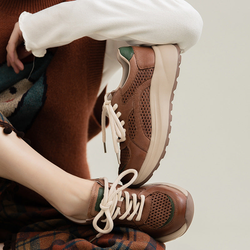 Women's Comfort Leather Hollow Breathable Casual Shoes-RAIIFY