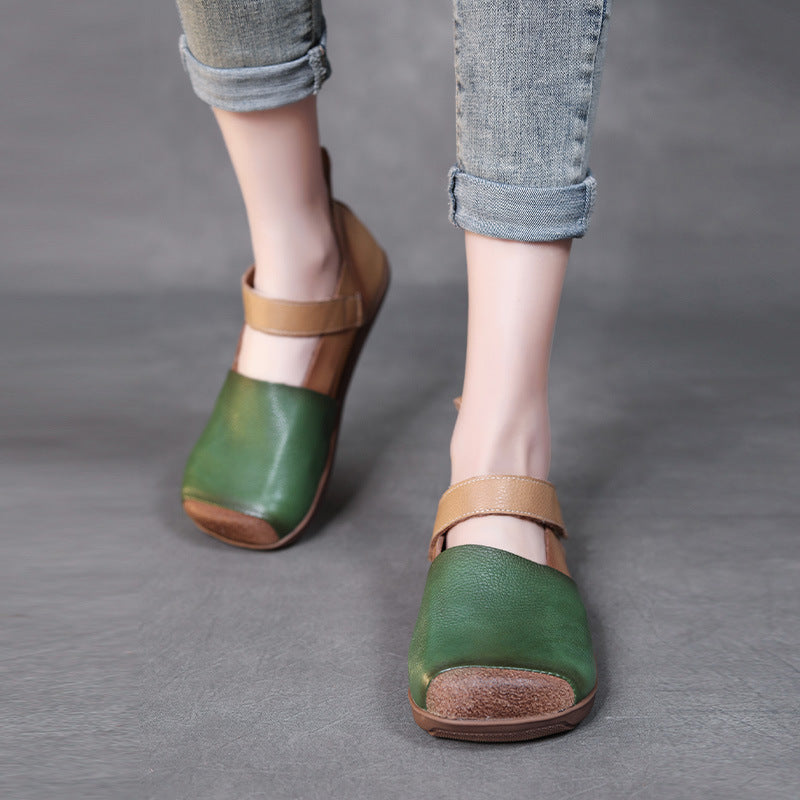 Women Retro Soft Leather Summer Casual Sandals-RAIIFY