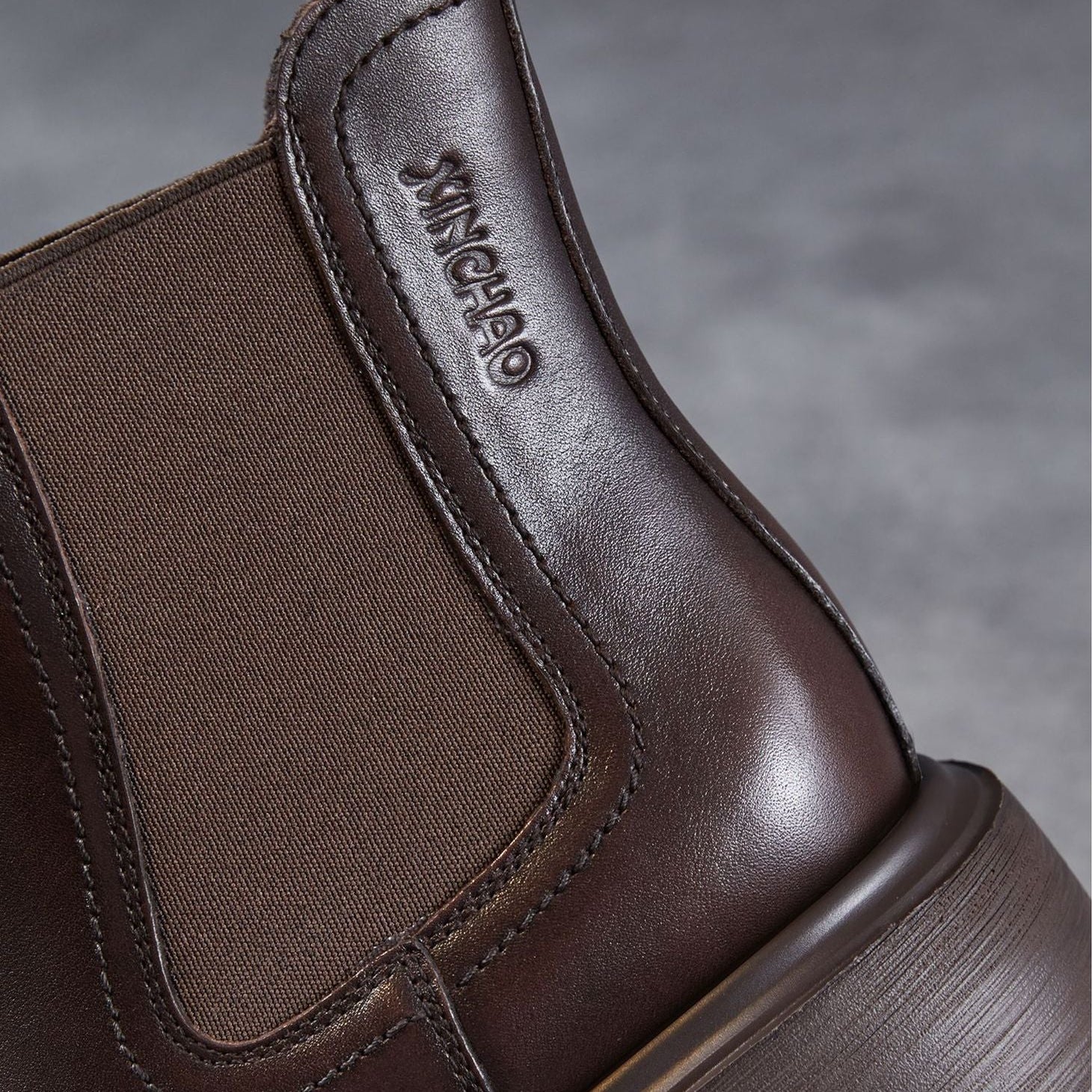 Women's Retro Leather Slip-on Platform Ankle Boots-RAIIFY