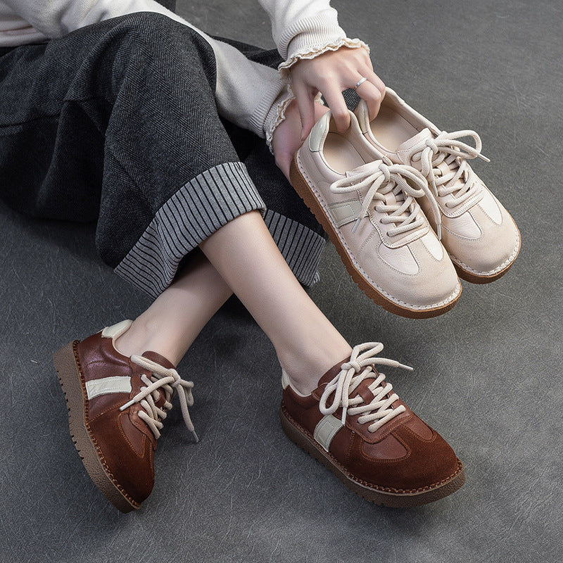 Women Casual Quilted Leather Flat Shoes-RAIIFY