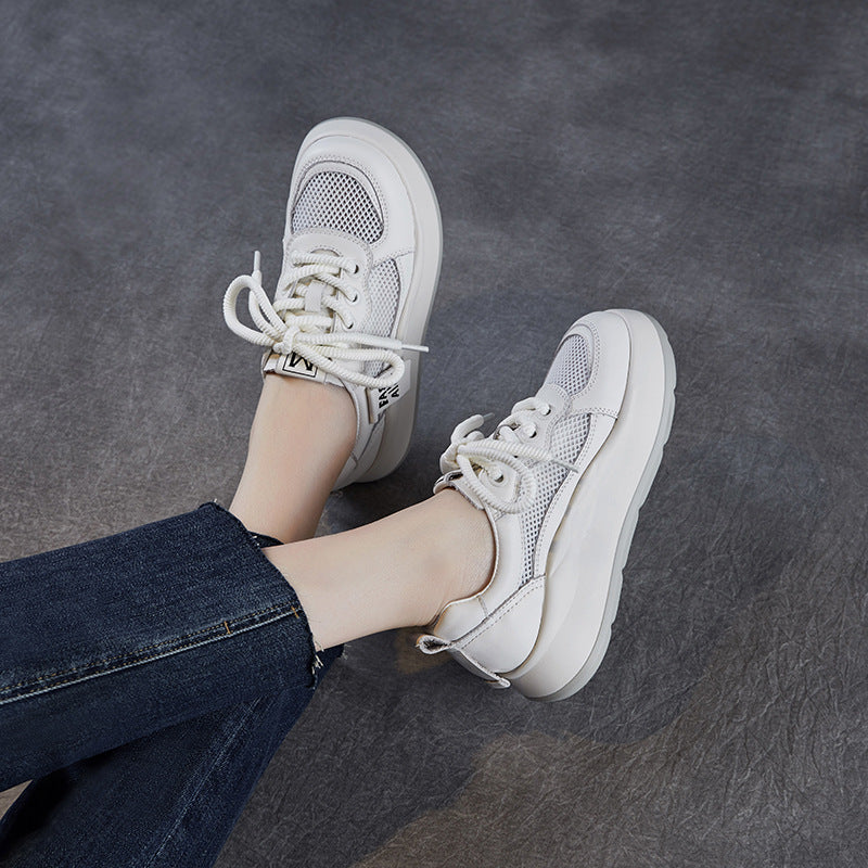 Women Fashon Plain Breathable Mesh Casual Sneakers-RAIIFY