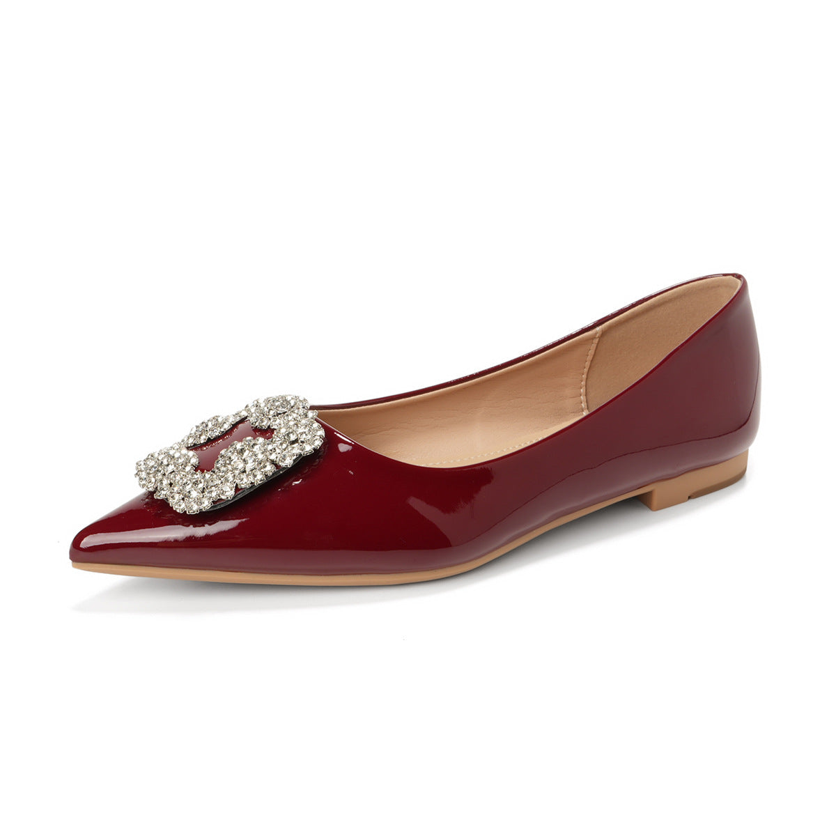 Women's Fashion Crystal Slip-on Pointed Toe Flats-RAIIFY