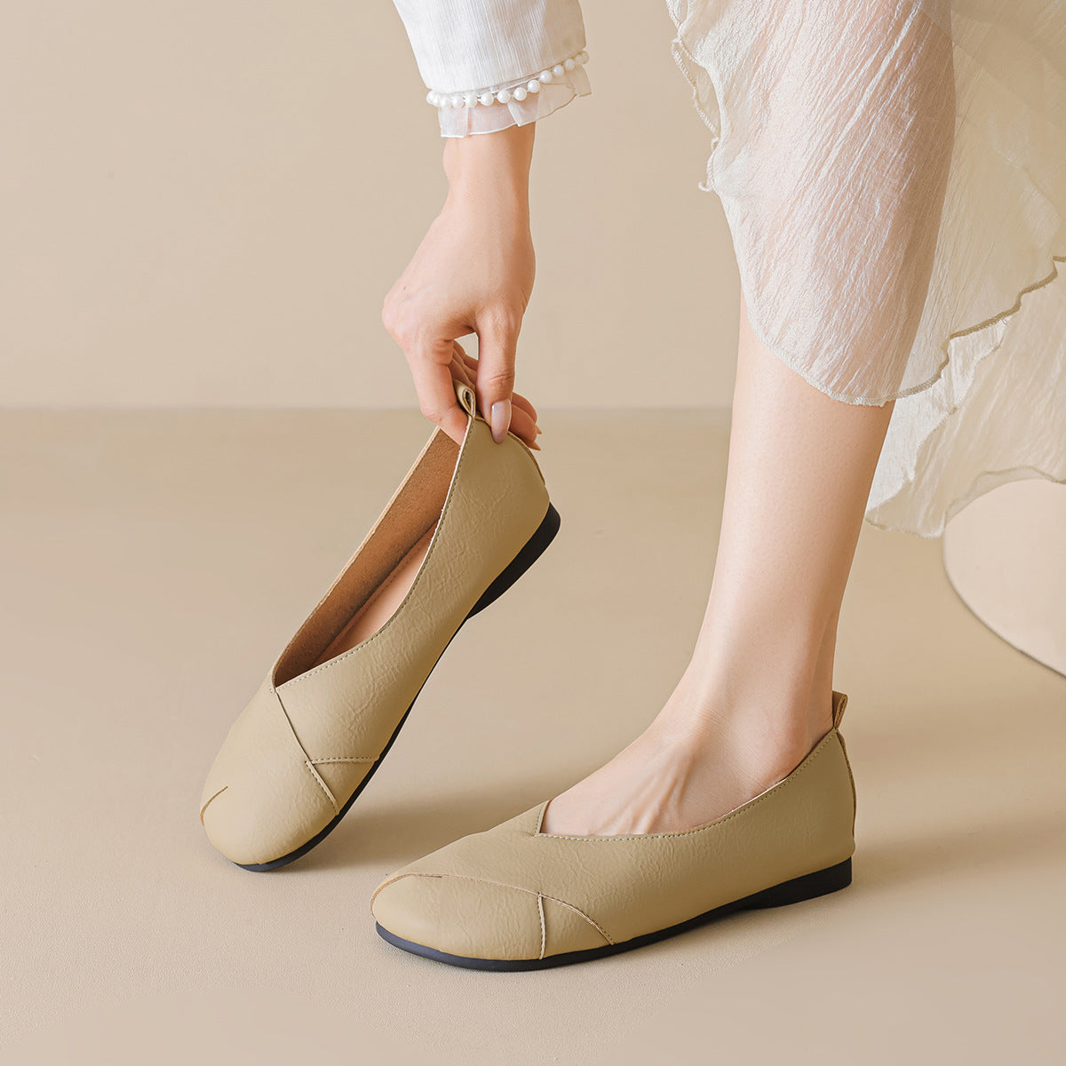 Women's Minimalist Round Toe Comfortable Flats-RAIIFY