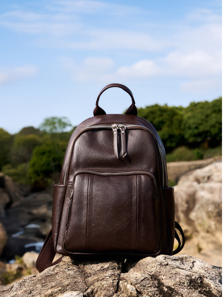 Women Minimalism Classic Leather Casual Backpack-RAIIFY