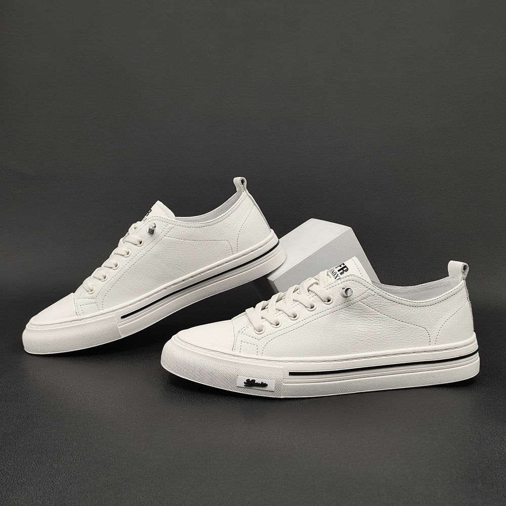 Men Casual Minimalist Leather Slip-on Flat Shoes-RAIIFY