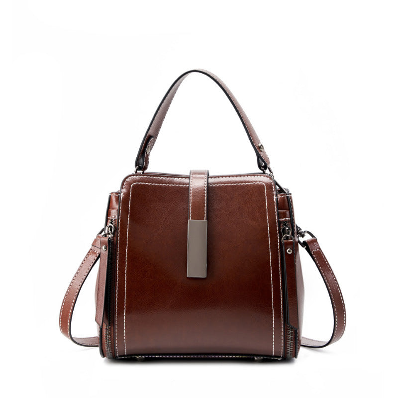 Women Vintage Leather Casual Satchel Bag-RAIIFY