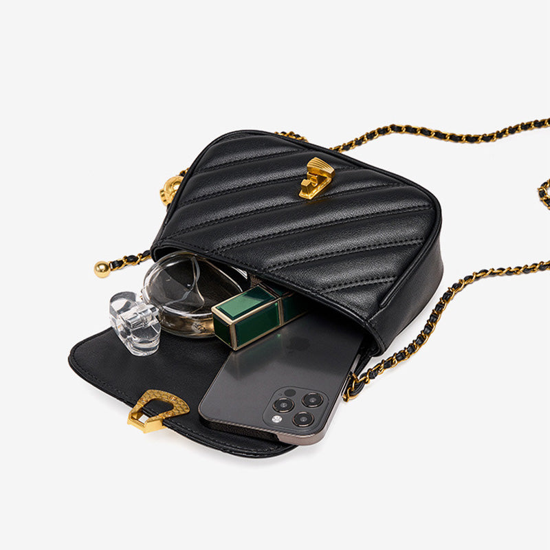 Women Fashion Leather Chain Strap Crossbody Bag-RAIIFY