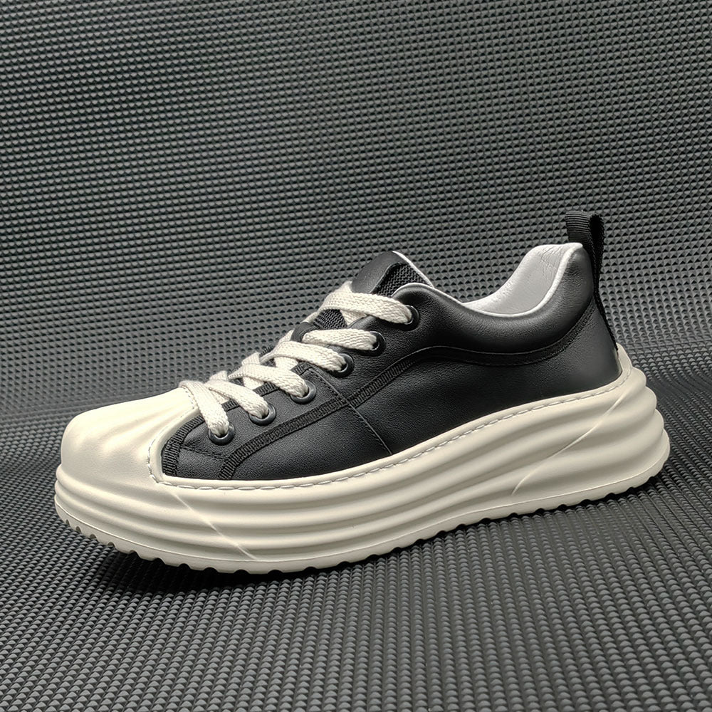 Men Fashion Leather Shell Toe Casual Sneakers-RAIIFY