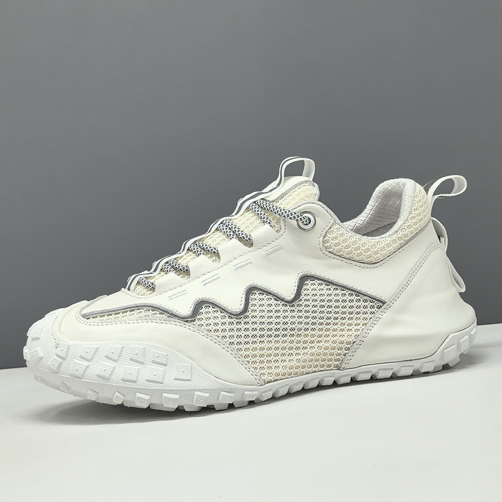 Men's Fashion Breathable Mesh Leather Casual Sneakers-RAIIFY