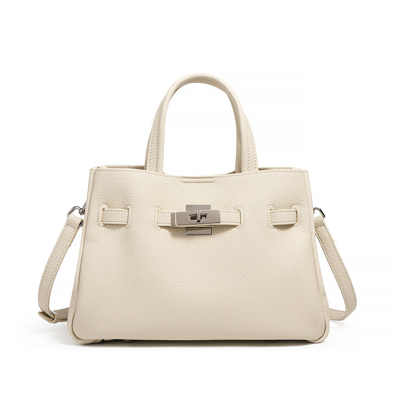 Women's Fashion Plain Leather Satchel Bag-RAIIFY