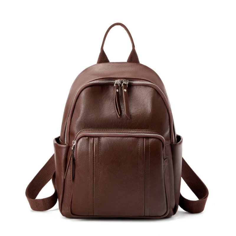 Women Minimalism Classic Leather Casual Backpack-RAIIFY