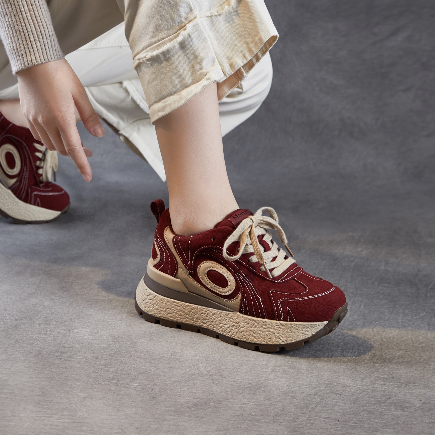 Women's Fashion Quilted Leather Chunky Platform Sneakers-RAIIFY