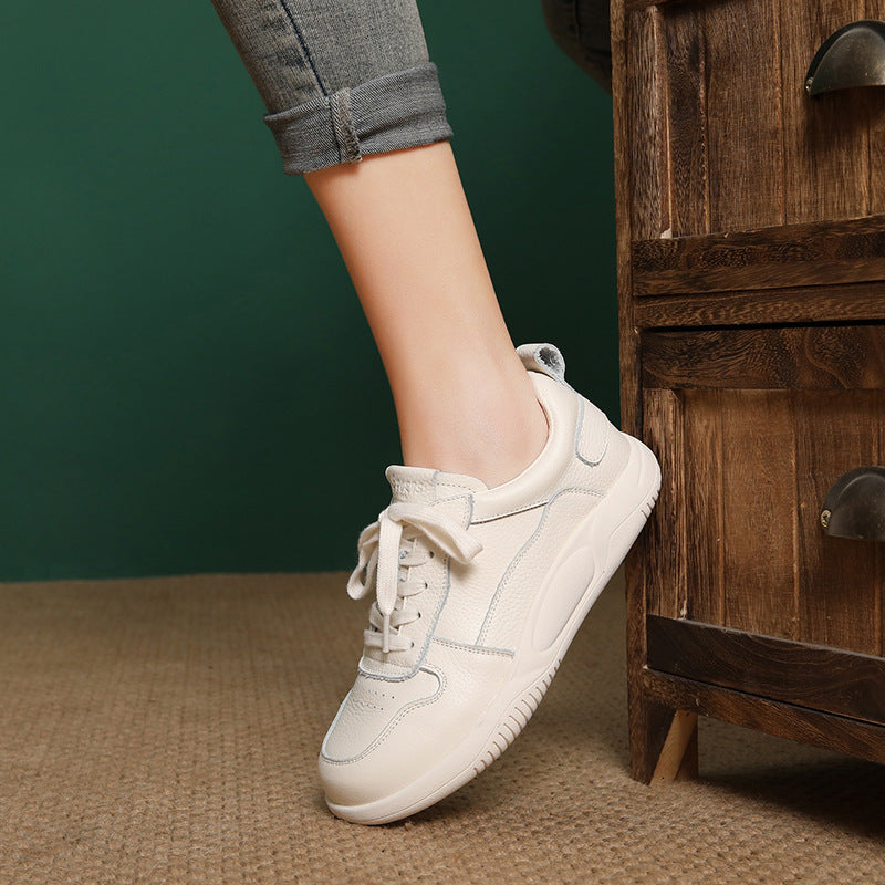 Women's Fashion Plain Quilted Leather Casual Shoes-RAIIFY