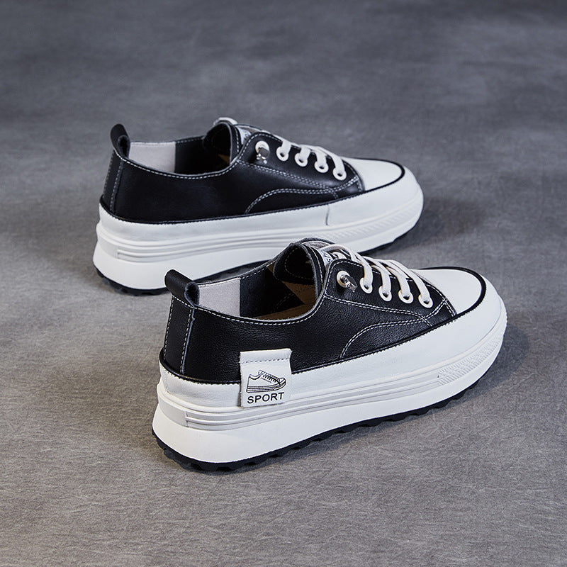 Women Fashion Leather Thick Soled Casual Shoes-RAIIFY