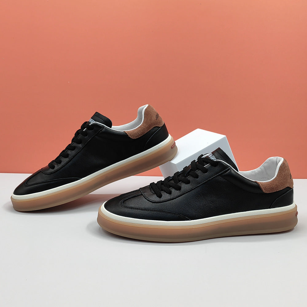 Men Fashion Soft Leather Flat Casual Shoes-RAIIFY