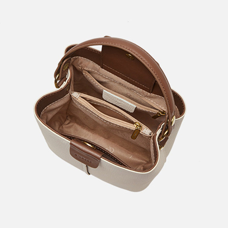 Women's Stylish Casual Leather Bucket Bag with Charm-RAIIFY