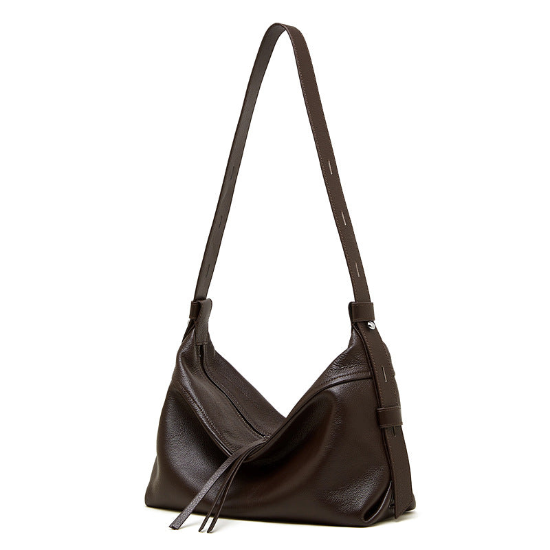 Women’s Minimalist Fashion Leather Hobo Shoulder Bag-RAIIFY