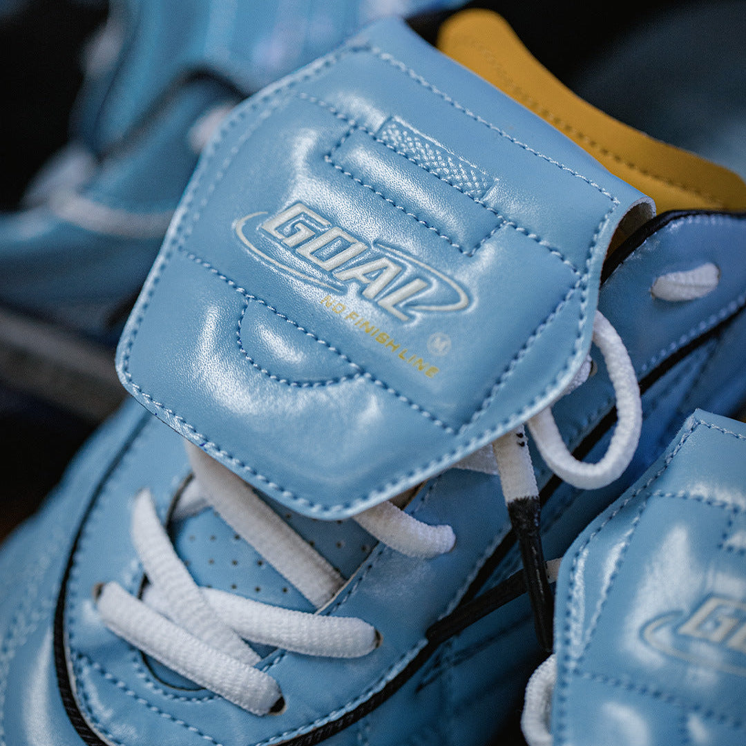 Men's Quilted Leather Blue Low Top Training Sneakers-RAIIFY