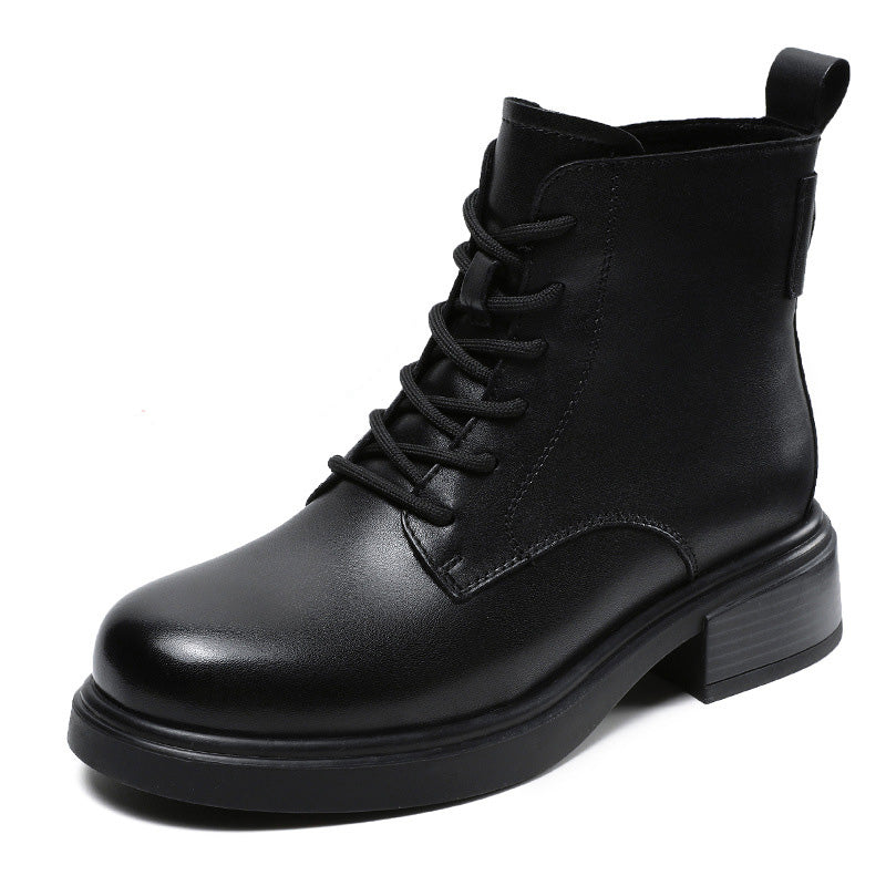 Women Minimalist Retro Soft Leather Ankle Boots-RAIIFY