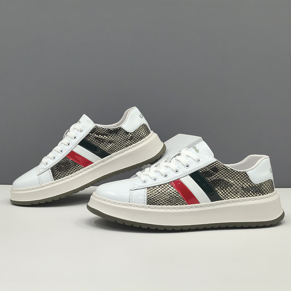 Men Stylish Patchwork Leather Flat Casual Shoes-RAIIFY