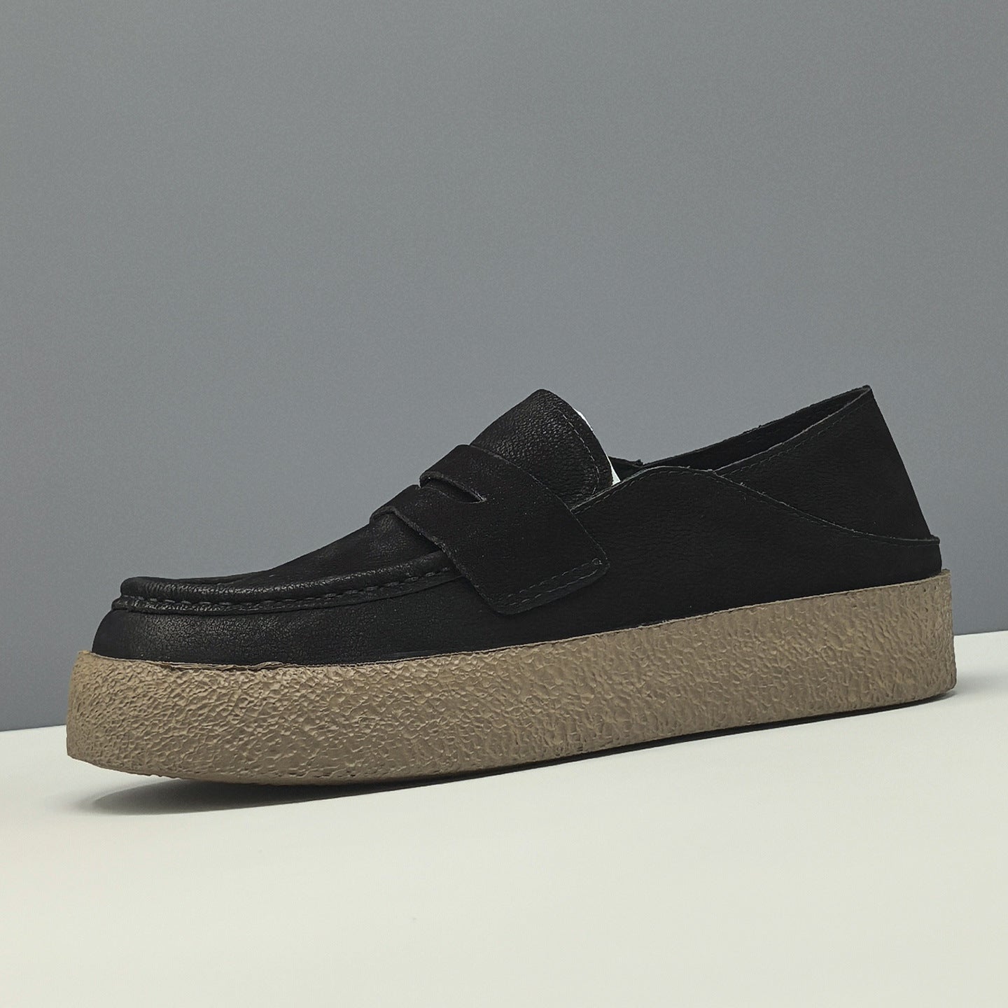 Men's Retro Plain Leather Casual Slip-on Loafers-RAIIFY