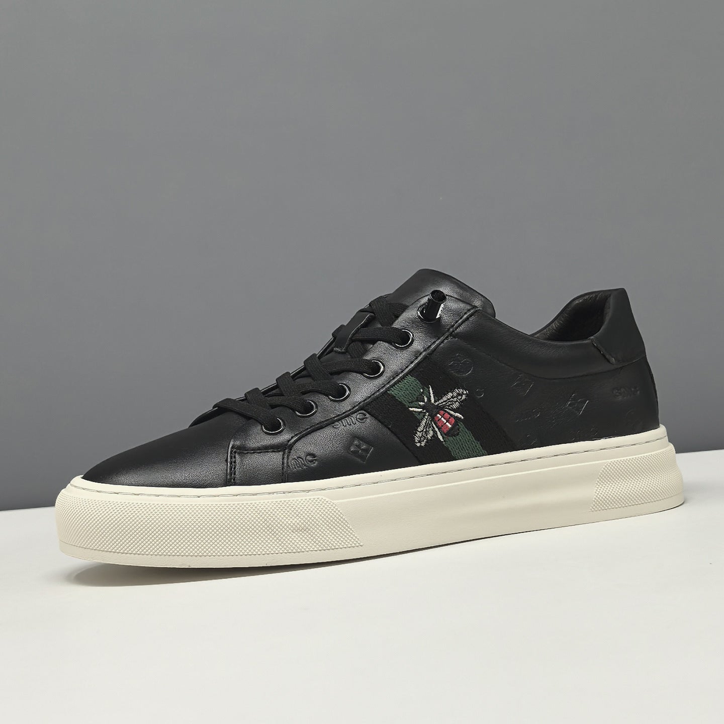 Men's Fashion Embossed Leather Flat Casual Shoes-RAIIFY