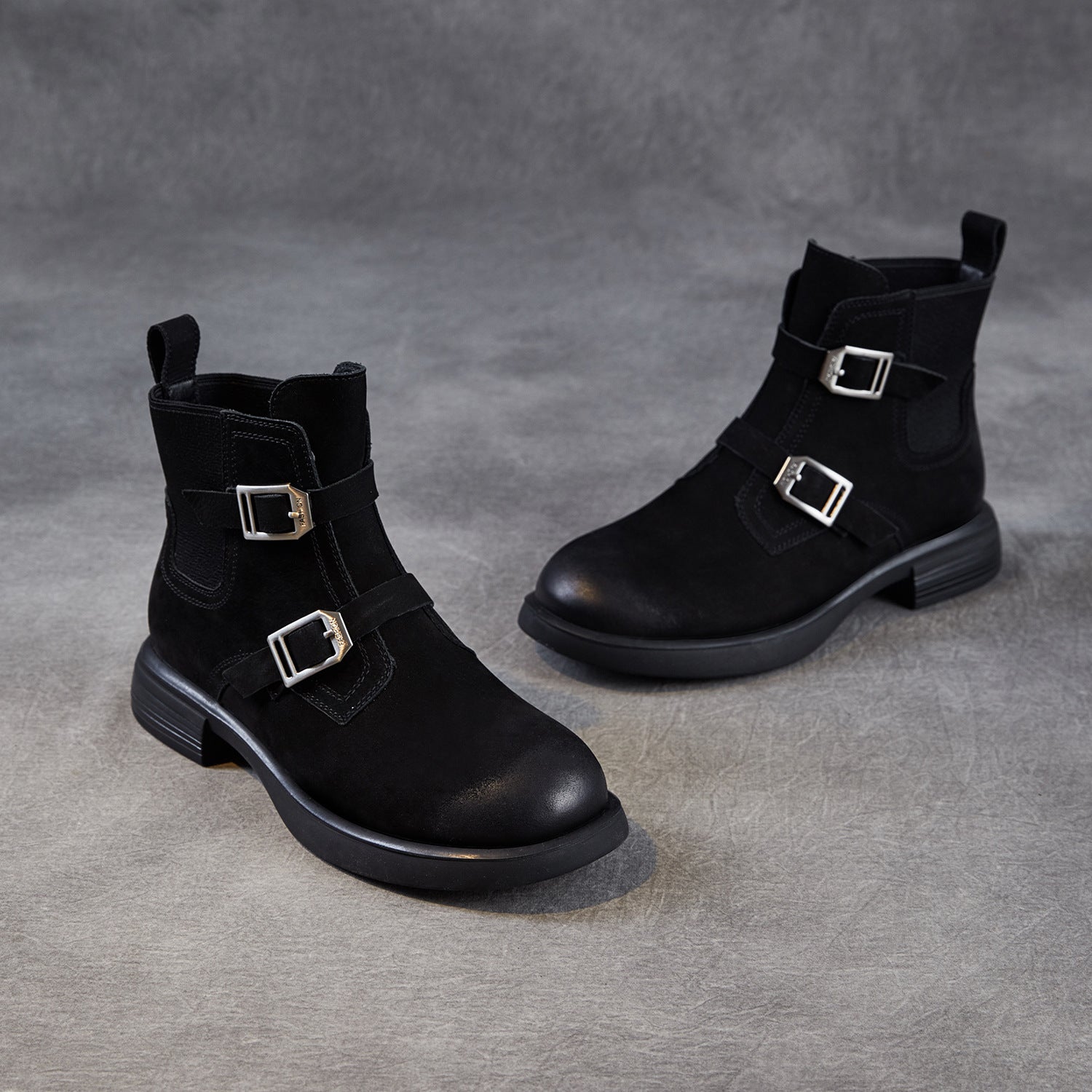 Women's Retro Suede Flat Ankle Boots-RAIIFY