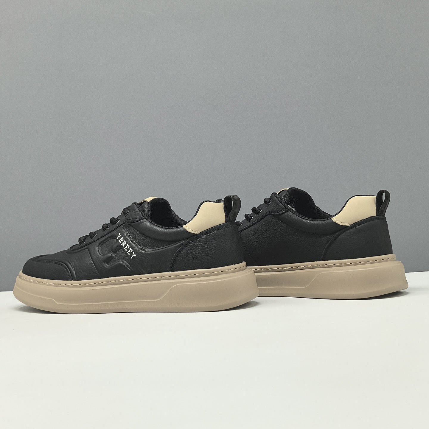 Men's Fashion Leather Breathable Flat Casual Sneakers-RAIIFY