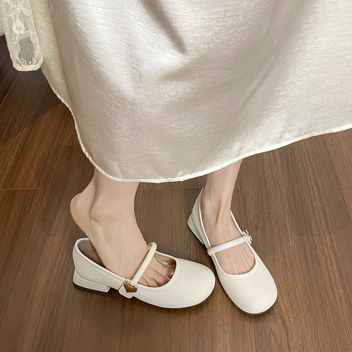 Women's Fashion Buckle Low Block Casual Mary Jane Shoes-RAIIFY