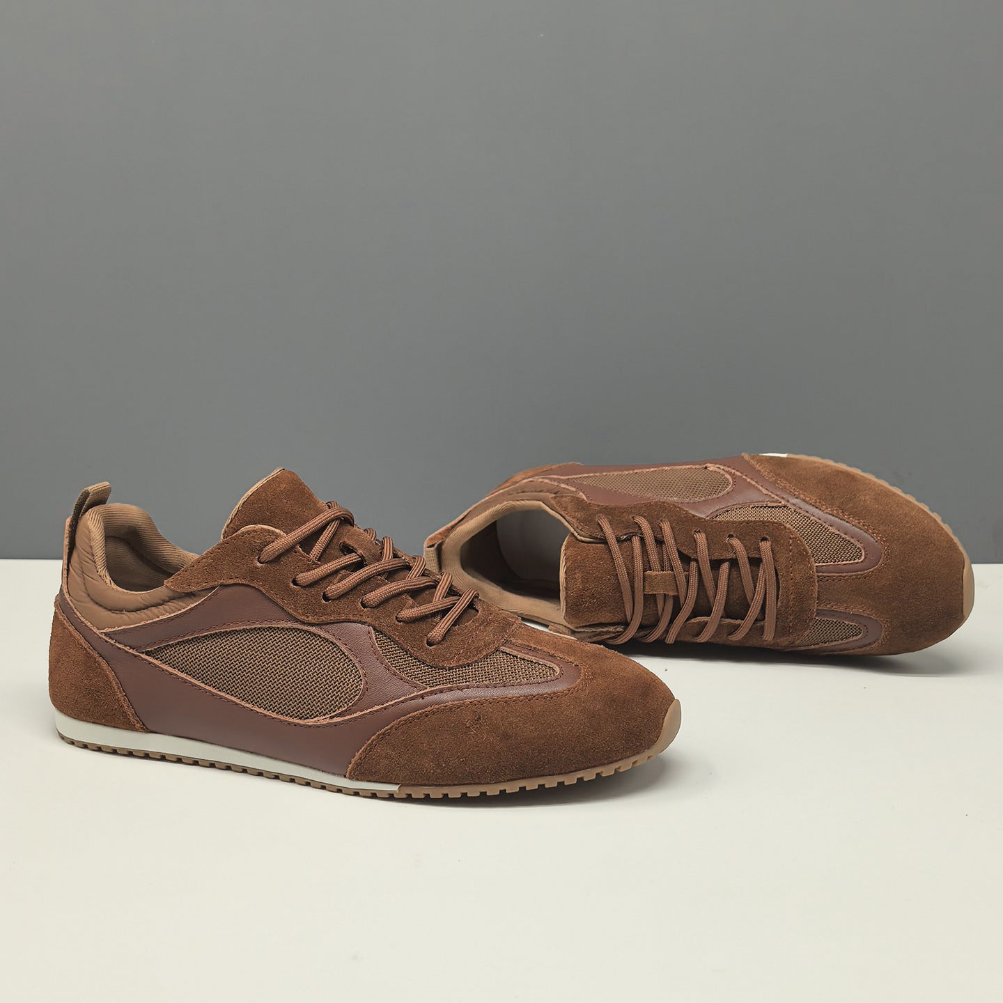 Men's Minimalist Breathable Leather Casual Flat Sneakers-RAIIFY