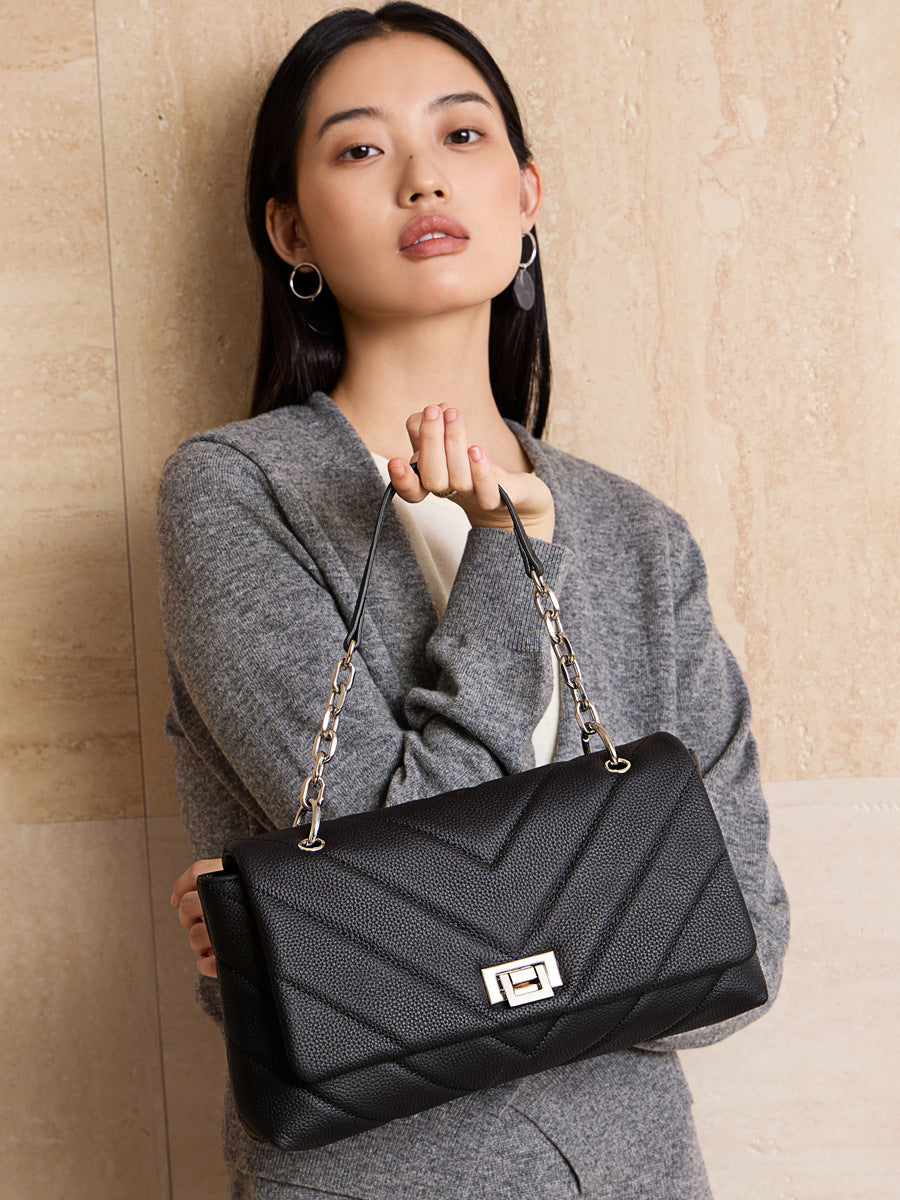 Women's Fashion Quilted Leather Chain Shoulder Crossbody Bag-RAIIFY