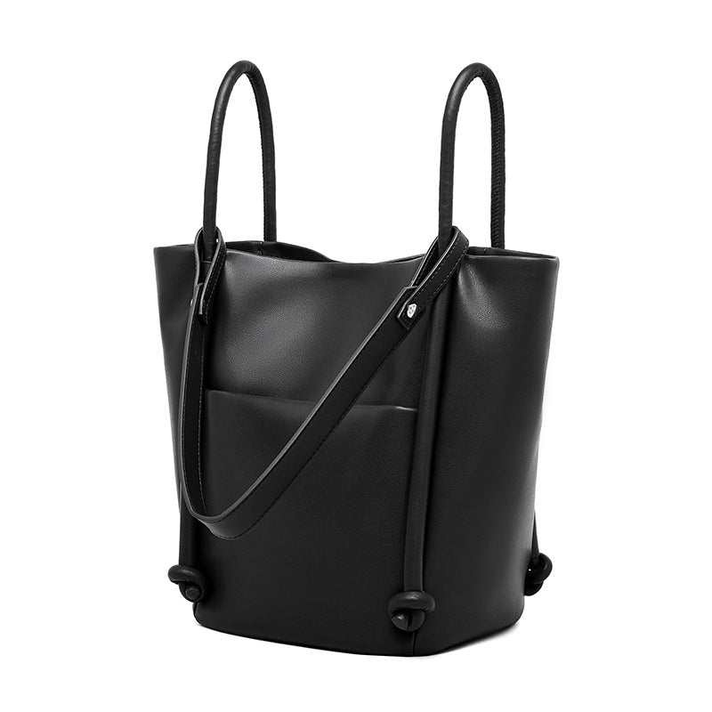 Women’s Vintage Genuine Leather Casual Bucket Bag-RAIIFY