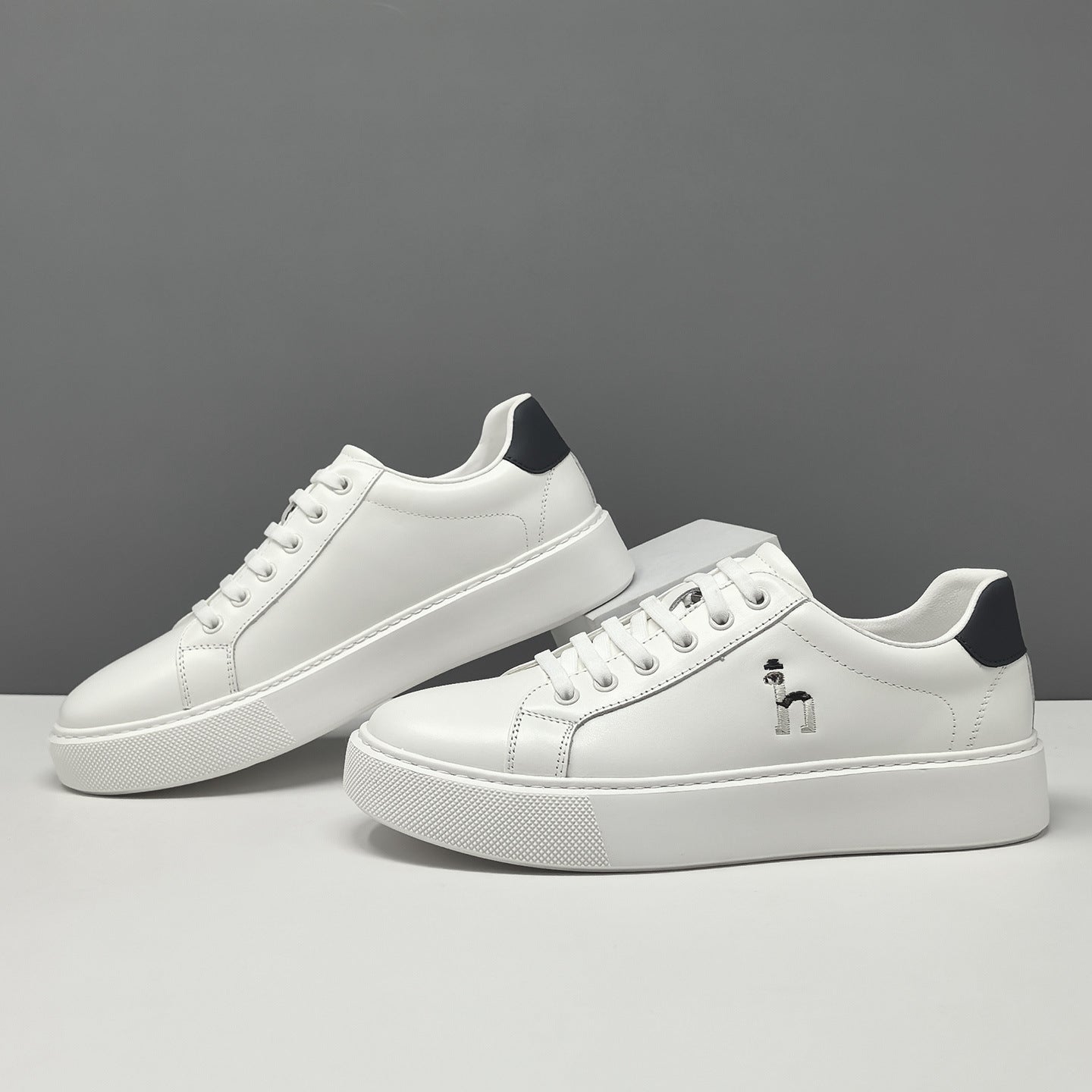 Men's Fashion Embroidery Leather Skate Shoes-RAIIFY