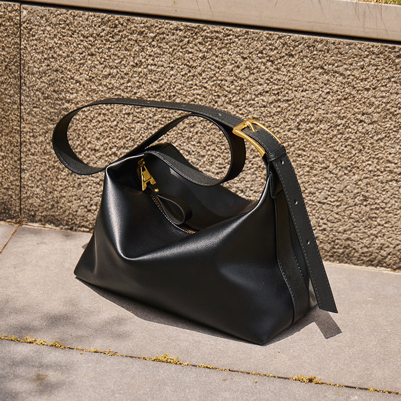 Women's Fashion Soft Plain Leather Tote Bag-RAIIFY