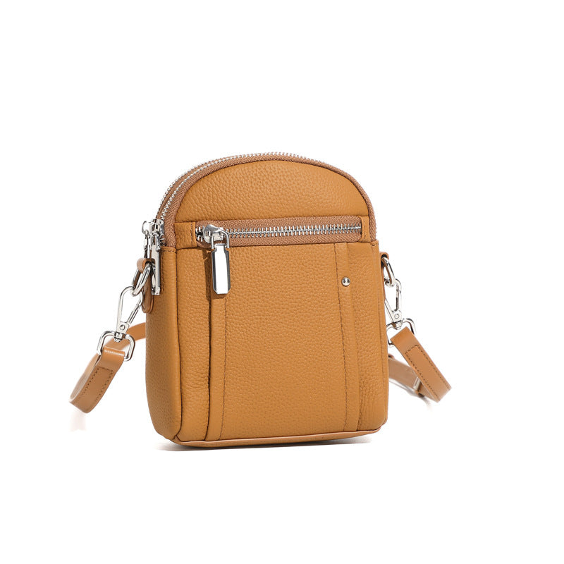Women's Grain Leather Mini Crossbody Bag-RAIIFY