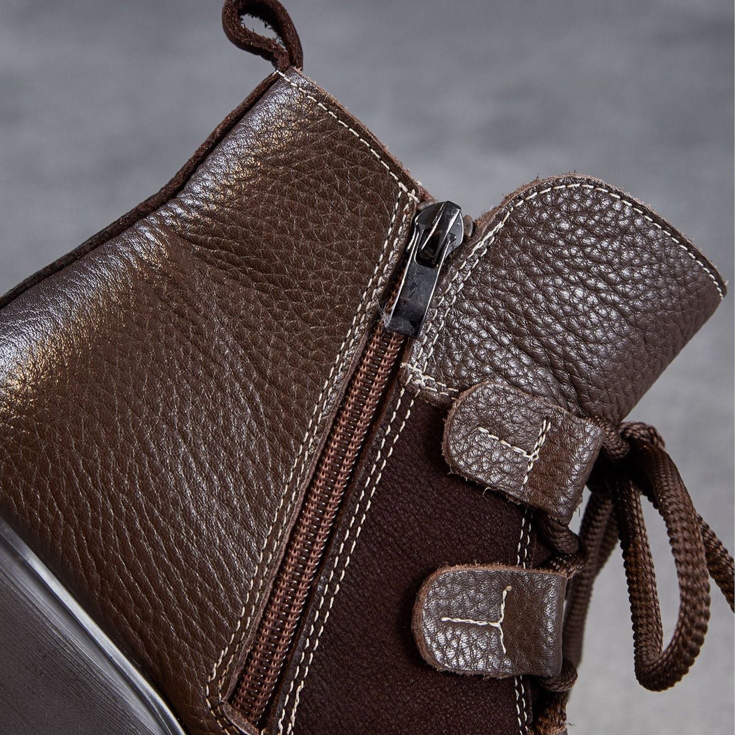 Women's Vintage Quilted Leather Casual Ankle Boots-RAIIFY