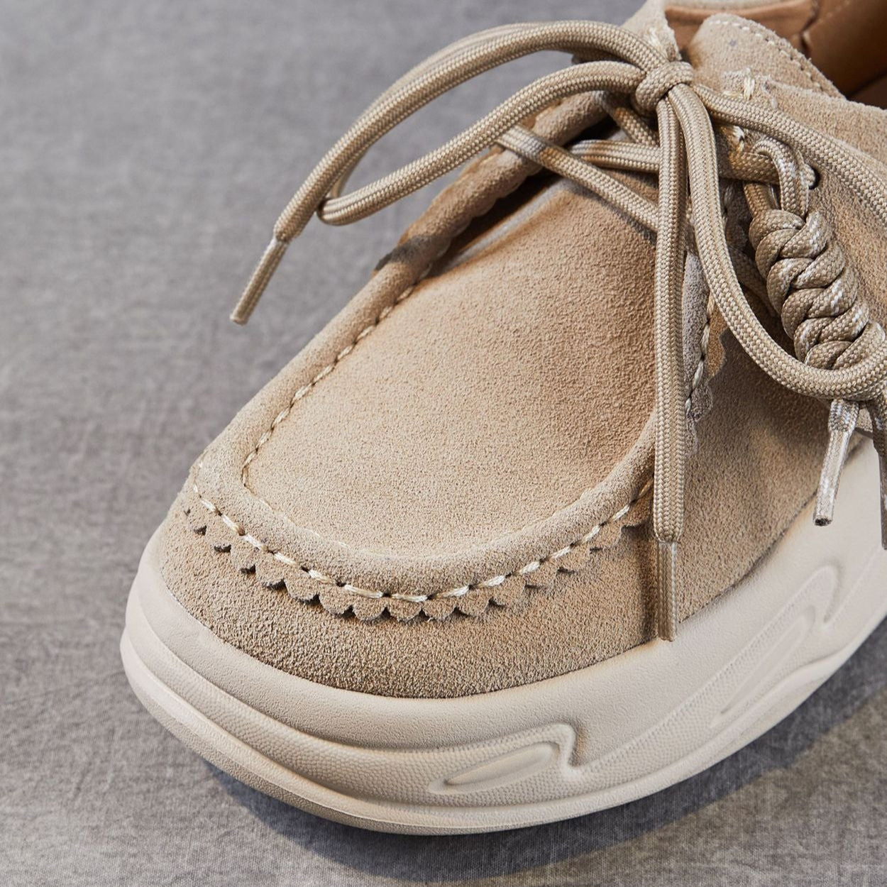 Women's Plain Suede Leather Platform Casual Shoes-RAIIFY