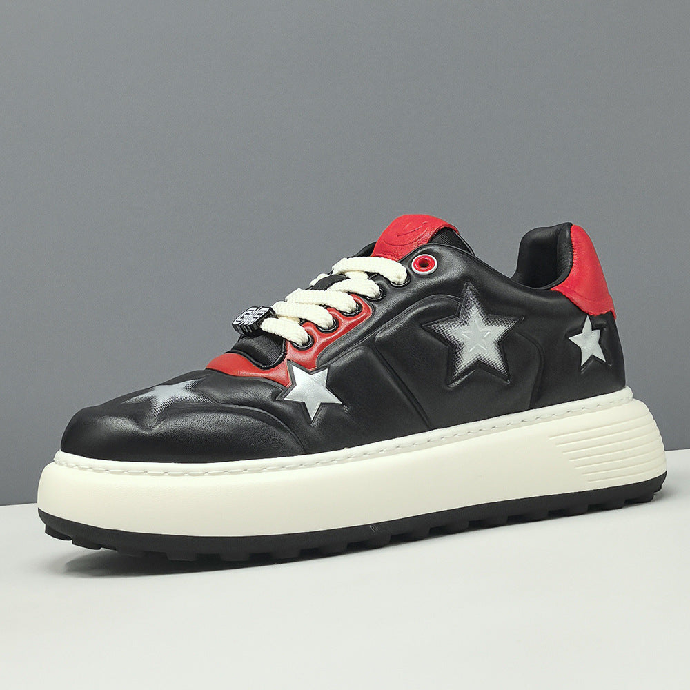 Men's Stylish Embossed Leather Flat Casual Shoes-RAIIFY