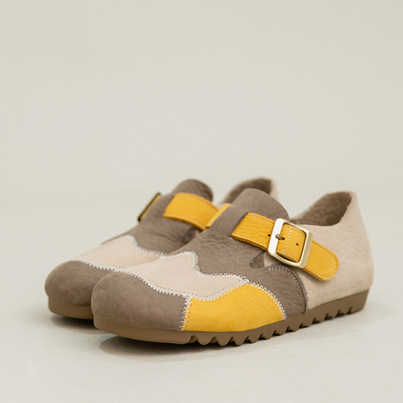 Women's Genuine Quilted Leather Casual Flat Shoes-RAIIFY