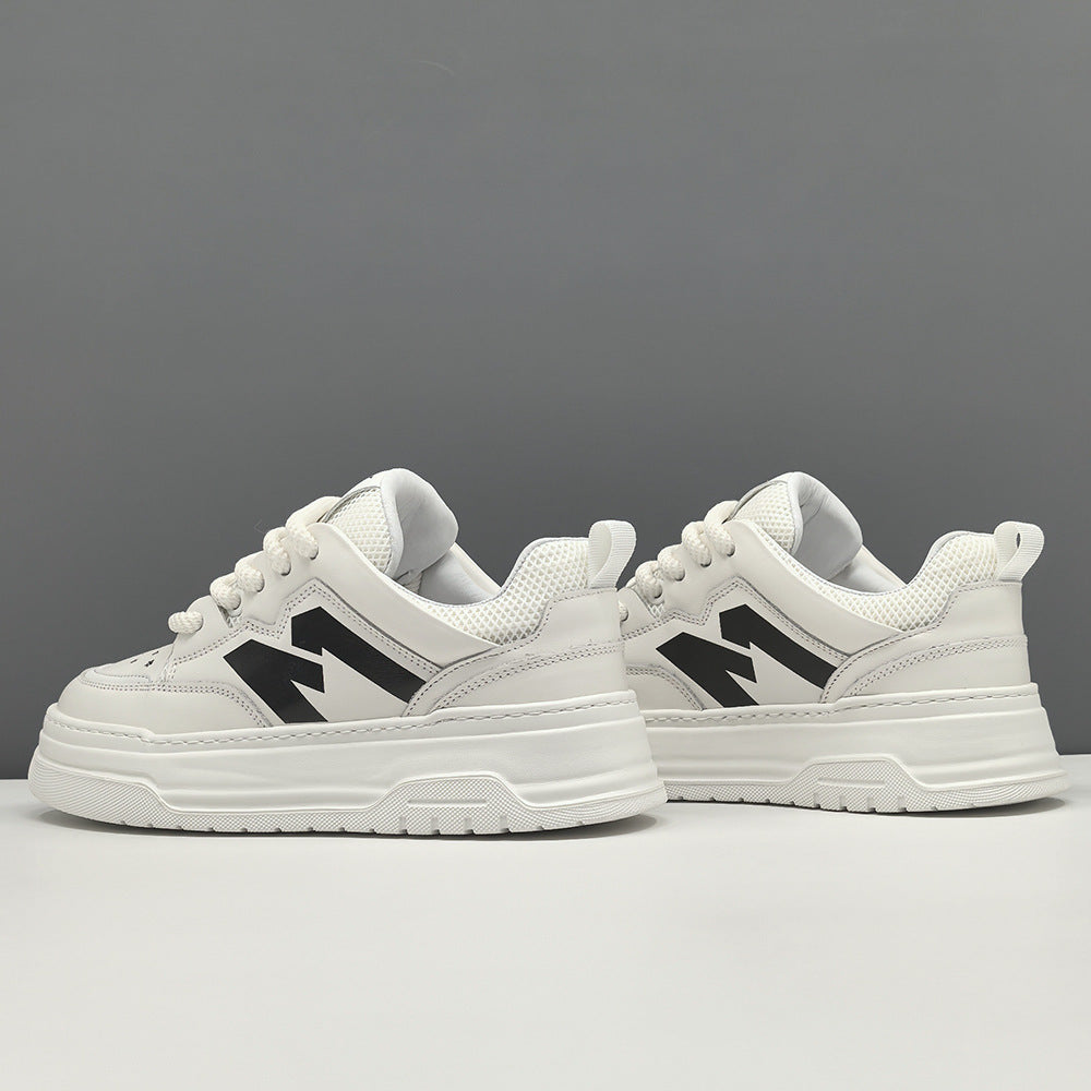 Men Fashion Quilted Leather Casual Court Sneakers-RAIIFY