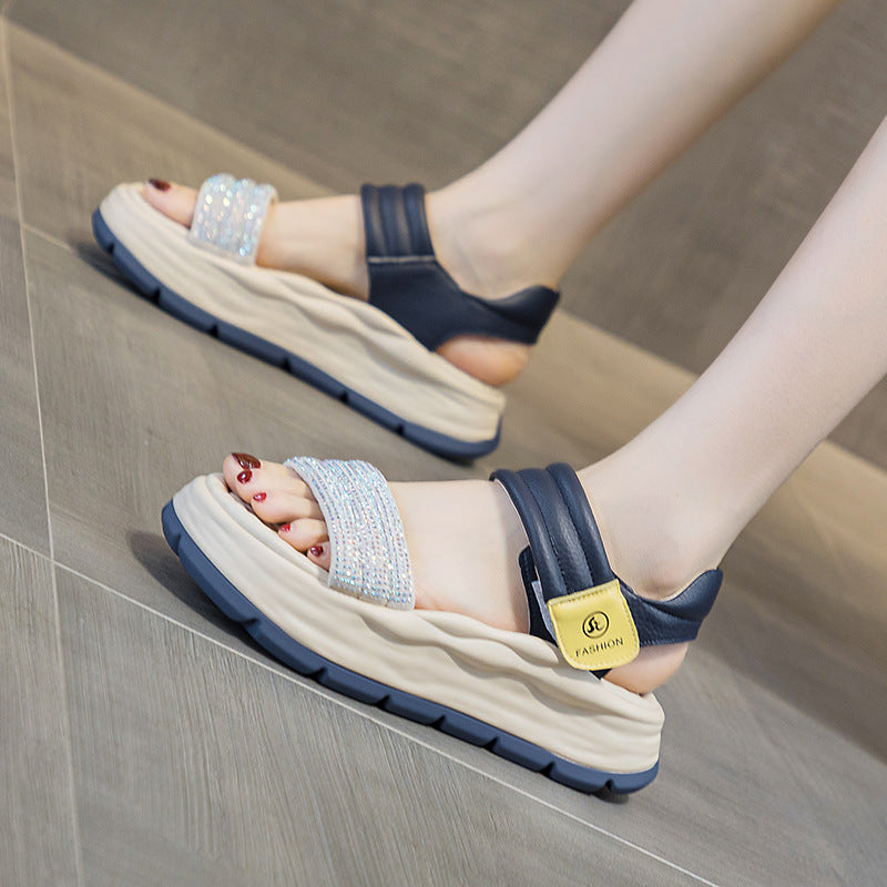 Women's Stylish Leather Summer Casual Velcro Sandals-RAIIFY