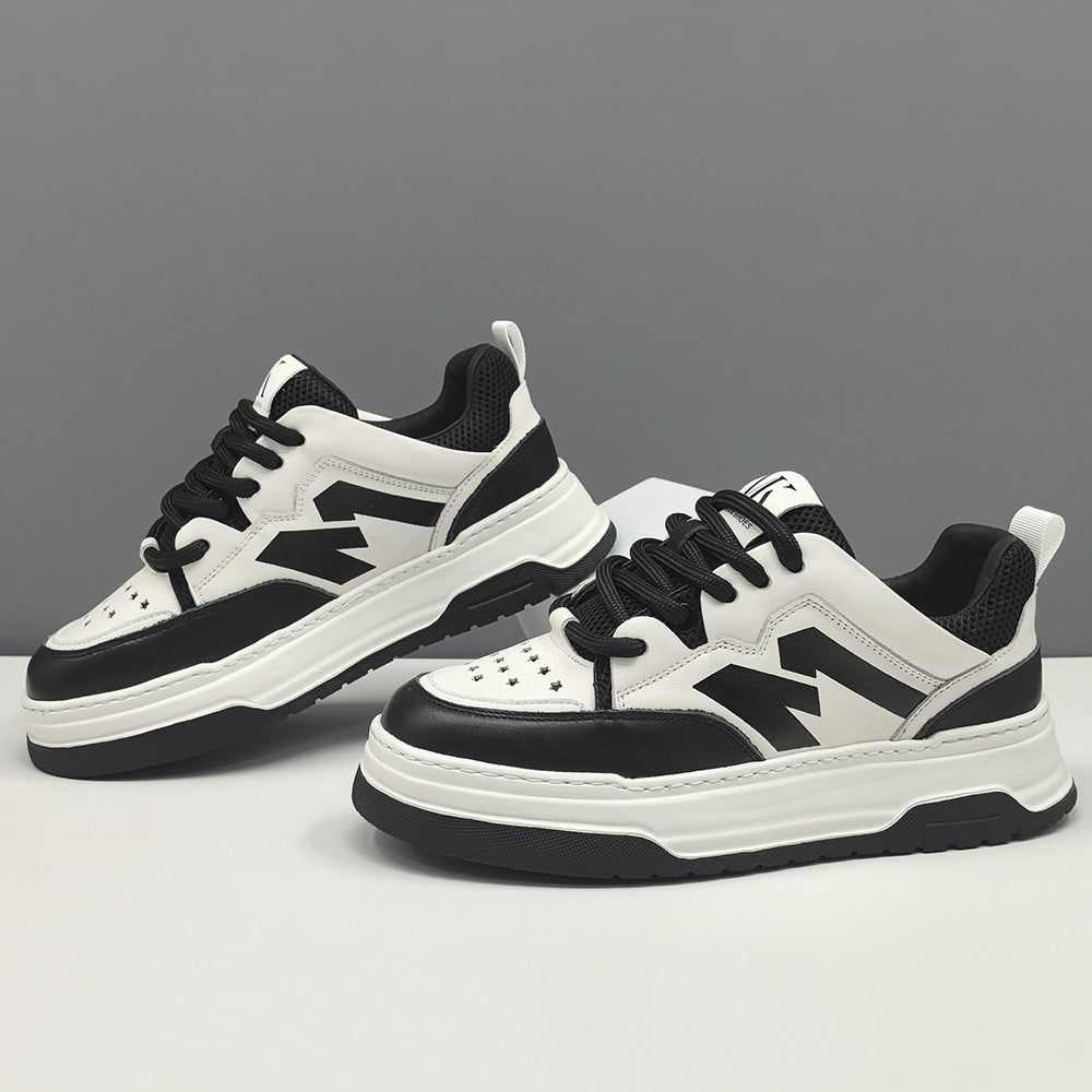 Men Fashion Quilted Leather Casual Court Sneakers-RAIIFY