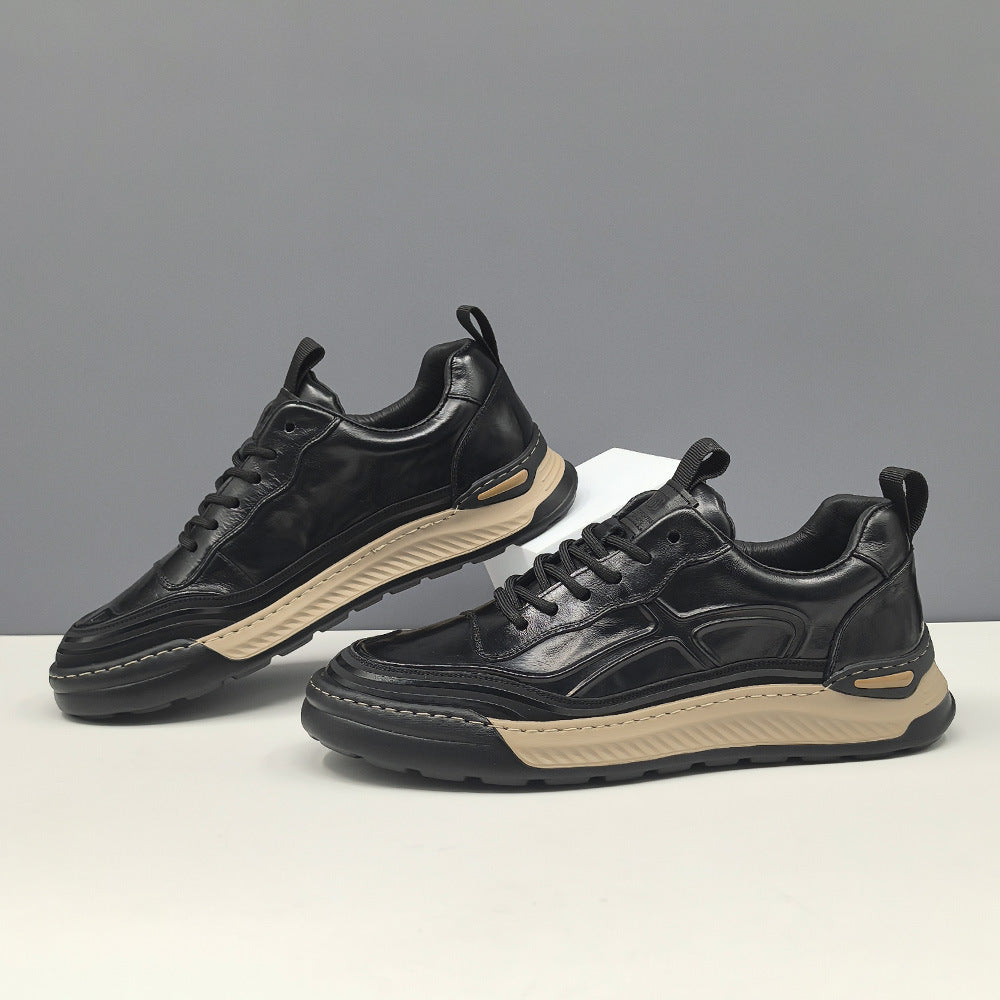 Men Vintage Embossed Leather Soft Casual Shoes-RAIIFY