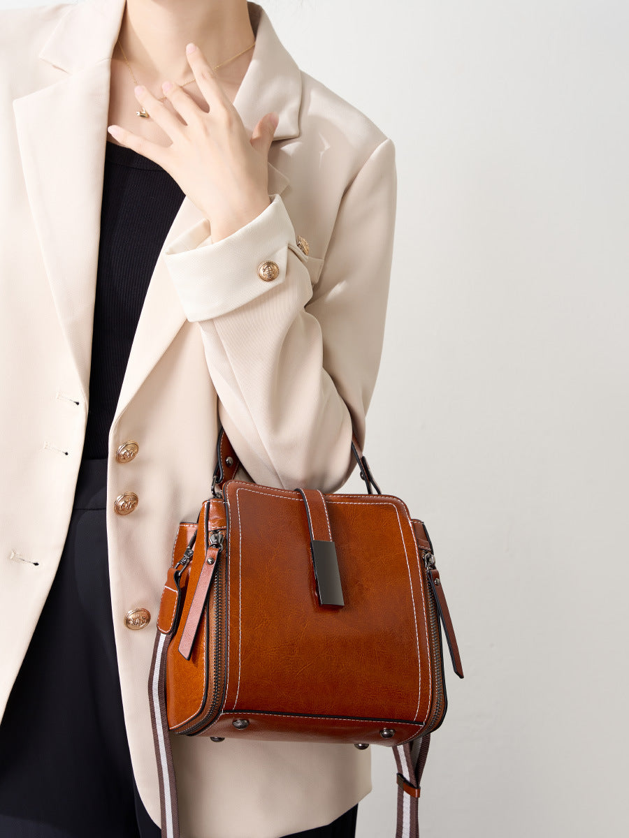 Women Vintage Leather Casual Satchel Bag-RAIIFY